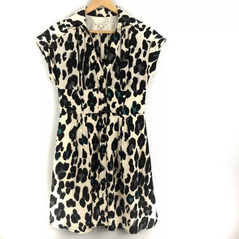 NWOT Nanette Lepore Leopard Print Silk Dress